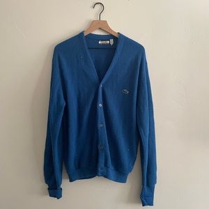Lacoste royal blue knit cardigan vintage